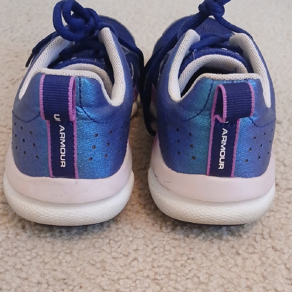 Girls Under Armour Purple and Blue Sneakers - Picture 6 of 9
